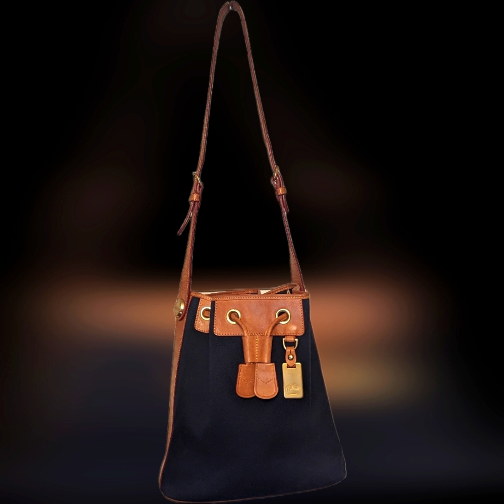 Dooney And Bourke Canvas Drawstring Bucket Bag - image 1